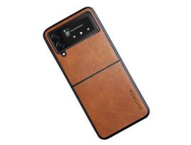 Capa para Samsung Galaxy Z Flip 3 5G AIORIA Pele Sintética Castanho