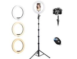 Ring Light com Tripé Anel de Luz de 10 Polegadas com Tripé de 63 Polegadas Anel de Luz para Selfie com 3 Cores para Maquiagem Transmissão Ao Vivo Y