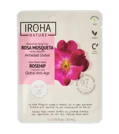 Iroha Nature - Máscara facial de tecido antienvelhecimento global - Rosa Mosqueta