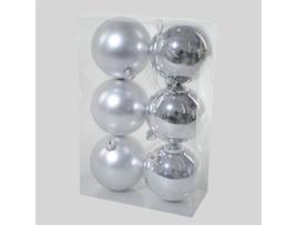 Conjunto de Bolas de Natal EMINZA Mm Alpine Prateado - 6un (8 cm)