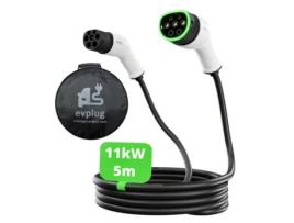 Cabo de carregamento Evplug para carros eléctricos EV (Tipo 2 - Tipo 2 | 5m, 11kW | 16A)
