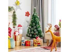 Árvore de Natal CTW Artificial Realista Iluminada Ramos Agulhas Pinho Neve Base Branco (120 cm)
