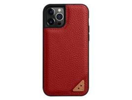 Capa para iPhone 13 Pro Max MELKCO Pele Sintética Anti-Choque Vermelho