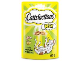 Snacks Recompensa para Gatos Sabor Misto de Queijo e Salmão 60 G CATISFACTIONS