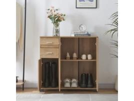 Crimla Zaparero com 2 gavetas e 3 guardas 76 x 80 x 28 cm Efeito Oak [EN.CASA]