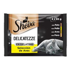 Delicatezze Alimentação Húmida para Gatos Seleção Aves em Geleia Multipack 4X85G SHEBA