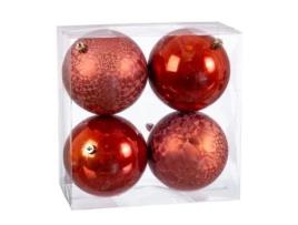 Bolas de Natal Cobre Plástico 10 x 10 x 10 cm (4 Unidades)