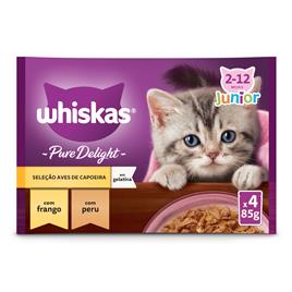 Pure Delight Comida Húmida para Gatos Júnior Seleção Aves em Gelatina em Saquetas 13X4X85G WHISKAS