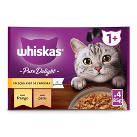 Pure Delight Comida Húmida para Gatos Adultos Seleção Aves em Gelatina em Saquetas 13X4X85G WHISKAS