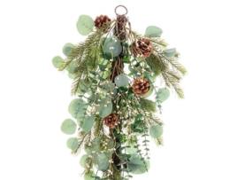 Aviso de Porta Natal Verde Natural Rotim Plástico 71,12 cm