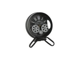Tafelklok HOME ESPRIT Preto Prateado Metal Cristal 16,5 X 11 X 21 Cm
