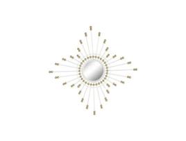 Espelho de Parede HOME ESPRIT Branco Dourado Metal Cristal 80 X 2,5 X 80 Cm