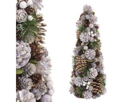Árvore de Natal Branco Dourado Plástico Foam Abacaxis 19 x 19 x 48,5 cm
