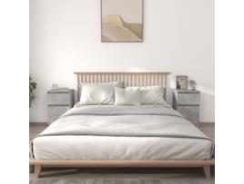 MAISON EXCLUSIVE Mesas de Cabeceira 2 Pcs 40X35X70 cm Cinzento Cimento