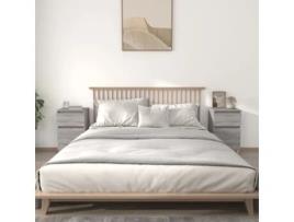 MAISON EXCLUSIVE Mesas de Cabeceira 2 Pcs 40X35X70 cm Cinzento Sonoma