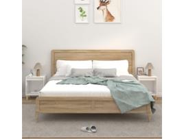 MAISON EXCLUSIVE Mesas de Cabeceira 2 Pcs 40X35X50 cm Branco Brilhante