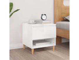 MAISON EXCLUSIVE Mesa de Cabeceira 50X46X50cm Derivados Madeira Branco Brilhante