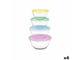 Conjunto de Lancheiras Vidro de Borosilicato 800 ml 1 L 1,6 L 2,1 L (4 Unidades)