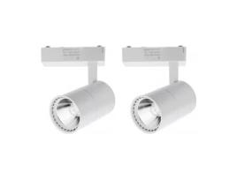 2X Spotlight Teto Led Rail 40W Luz Fria 6000K 2700 Lúmens 220V 50-60Hz Monofásico Alumínio Branco JANDEI