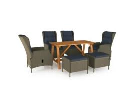Conjunto de Jantar de Jardim Castanho 7 Un
