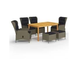 Conjunto de Jantar de Jardim Castanho 7 Un