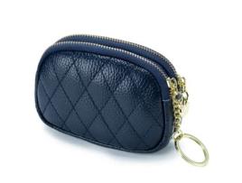 Porta-Moedas Dupla de Mulher ZMDECQNA Com Zíper De Azul