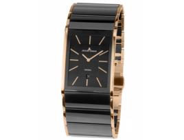 Relógio masculino ouro rosa / aço inoxidável preto Dublin 1-1939B JACQUES LEMANS