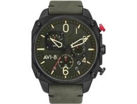 Relógio masculino verde aço inoxidável Hawker Hunter cronógrafo Av-4052-08 AVI-8