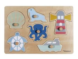 Puzzle KINDSGUT Ozean em Forma de 6 Peças Animais