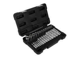 Conjunto de 28 soquetes Torx curtos e longos JBM