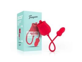 Estimulador e vibrador de clitóris rosa TEAZERS