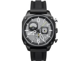 Relógio masculino preto silicone Hawker Hunter cronógrafo Av-4052-R1 AVI-8