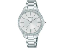 Relógio feminino prata aço inoxidável clássico Rg235Ux9 LORUS