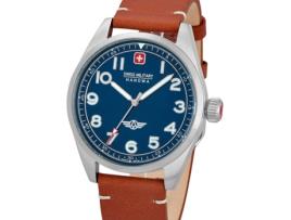 Relógio masculino couro real marrom Smwga2100402 SWISS MILITARY HANOWA
