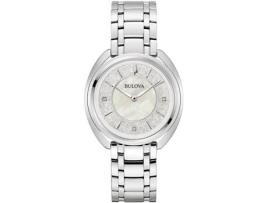 Relógio feminino prata aço inoxidável 96P240 BULOVA