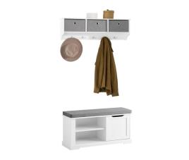 Armário de corredor sapateira + bengaleiro sobuy fsr84-w+frg282-w