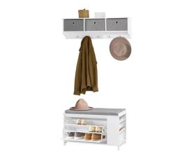 Sapateira para hall de entrada com cabide fsr105-w+frg282-w sobuy