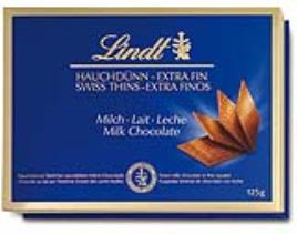 Bombons Lindt Swiss Thins Leite 125g