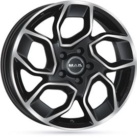 Jante de alumínio mak express 6.5x16 5x118 et65 frente polida preta