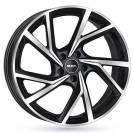 Jante de alumínio mak kassel 8x18 5x112 et42 frente polida preta