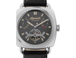Relógio masculino preto couro real The Nashville Automatic I13002 INGERSOLL