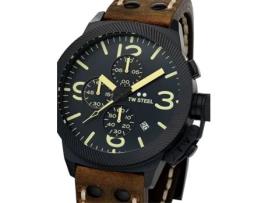 Relógio Masculino Couro Real Marrom Cs107 TW-STEEL