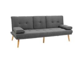Sofá Cama 3 Lugares Sofá Cama Dobrável com Encosto Ajustável de 3 Níveis Apoio para Os Braços Desmontável - HOMCOM