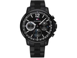 Relógio Masculino Tommy Hilfiger-Multi Dial com Movimento de Quartzo em Aço Inoxidável 1791529 Preto