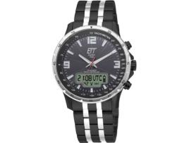 Relógio masculino em aço inoxidável preto Egs-11568-21M ETT ECO TECH TIME
