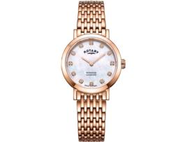 Relógio feminino ouro rosa aço inoxidável Windsor Lb05304/41/D ROTARY