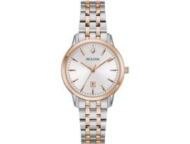 Relógio feminino ouro rosa aço inoxidável 98M137 BULOVA