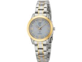 Relógio feminino ouro aço inoxidável Gobi Funk Els-11505-42M ETT ECO TECH TIME