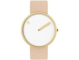 Relógio feminino rosa couro real 43321-6320G PICTO