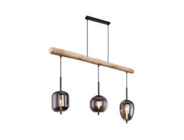 Suspensão Linear Globo Iluminação Blacky Metal Black E14 3 Lâmpadas